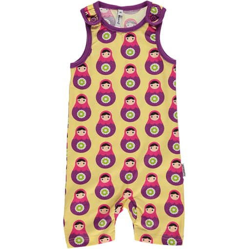 Russian dolls summer dungarees playsuit by Maxomorra