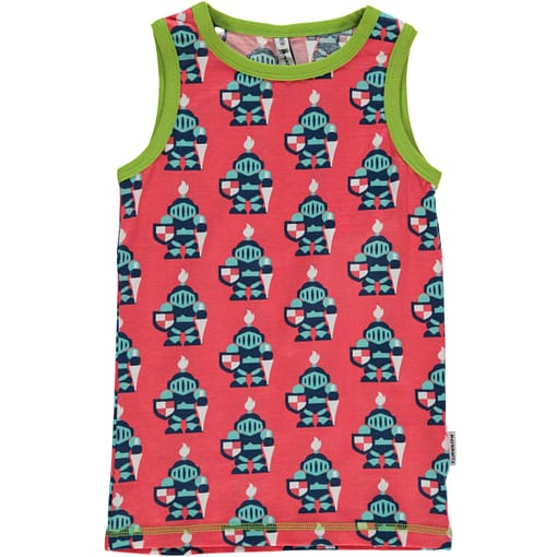 Maxomorra sleeveless knights print vest in organic cotton
