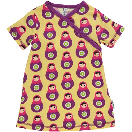 Wrapover toddler dress in Babushka print by Maxomorra