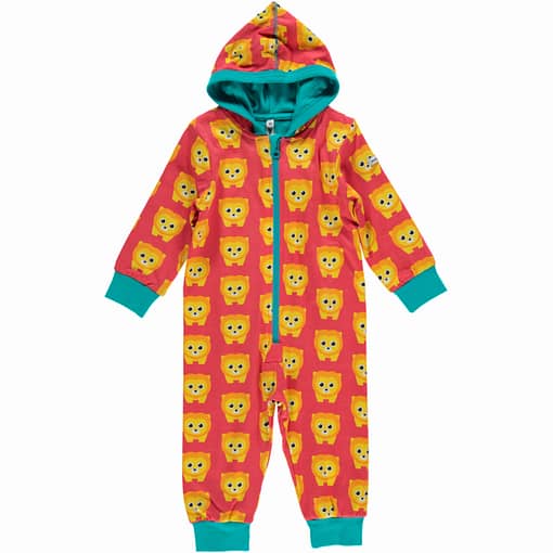Lion print onesie pyjamas in organic cotton