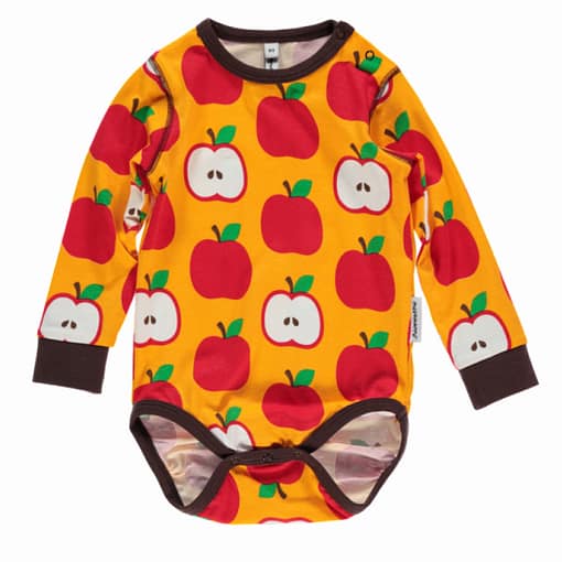 Apple playsuit dungarees by Maxomorra in organic velour (18-24m) - Image 4