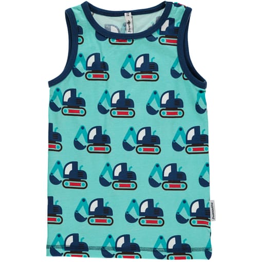 Maxomorra ~ excavator organic cotton sleeveless vest (Age 8-10)
