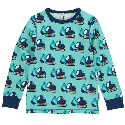 Maxomorra ~ Digger print organic cotton long sleeve top