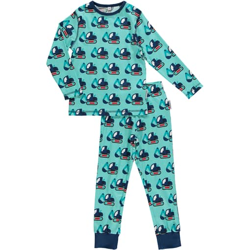 Maxomorra organic cotton pyjamas in excavator print
