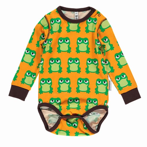 Frog playsuit dungarees by Maxomorra in organic velour (12-18m) - Image 3