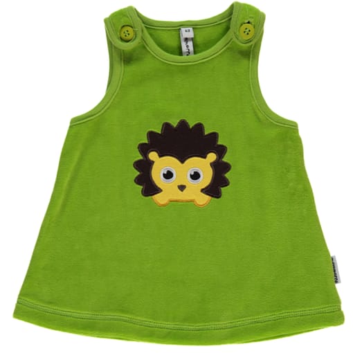Hedgehog pinafore dress by Maxomorra in organic velour