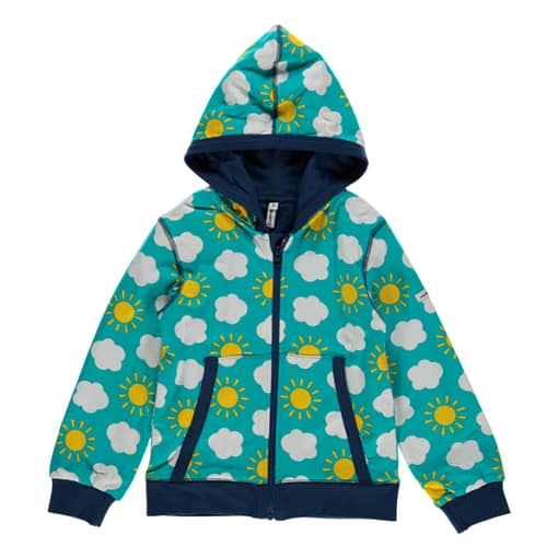 Sky hooded zip cardigan in organic cotton by Maxomorra (Age 4-6)