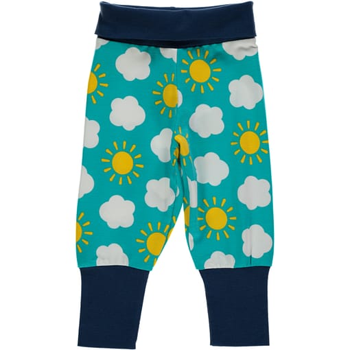 Sky print organic cotton baby trousers by Maxomorra (18-24m)