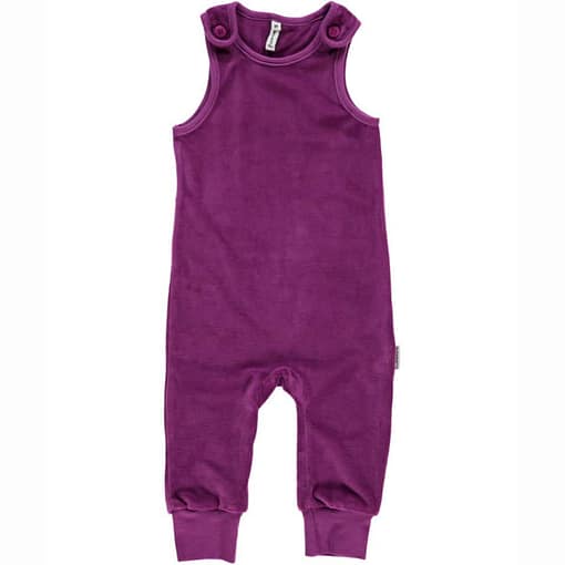 Maxomorra basics bright organic velour playsuit dungarees - Image 3