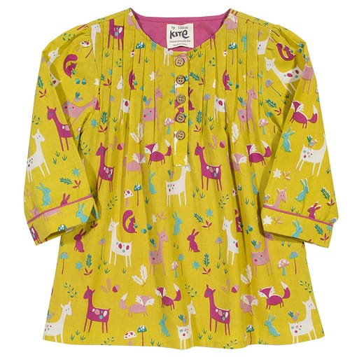 Organic cotton woodland animals blouse