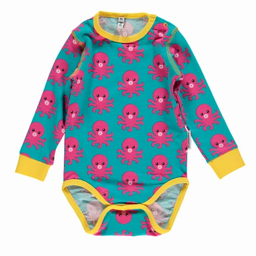 Octopus organic cotton long sleeve bodysuit - Maxomorra (18-24m)