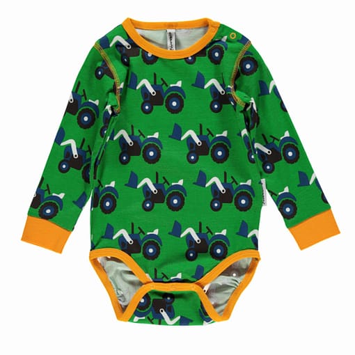 Tractor organic cotton long sleeve vest bodysuit - Maxomorra (18-24m)