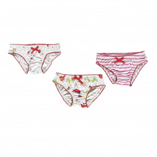 Piccalilly ~ Girls organic floral dinosaur knickers - 3 pack - Image 2