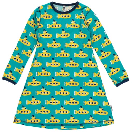 Maxomorra yellow submarines print organic dress (Age 4-6)