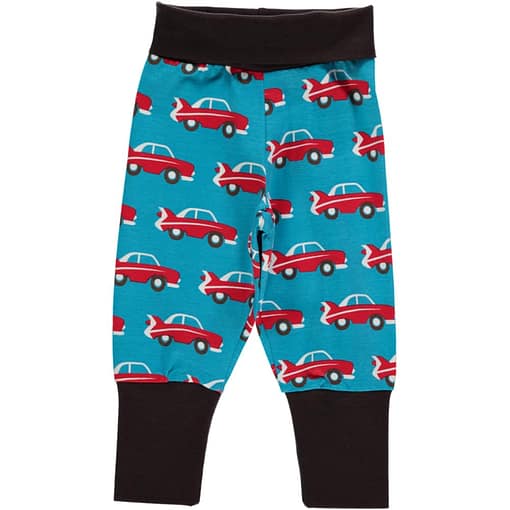 Car print organic cotton baby trousers by Maxomorra (12-18m)