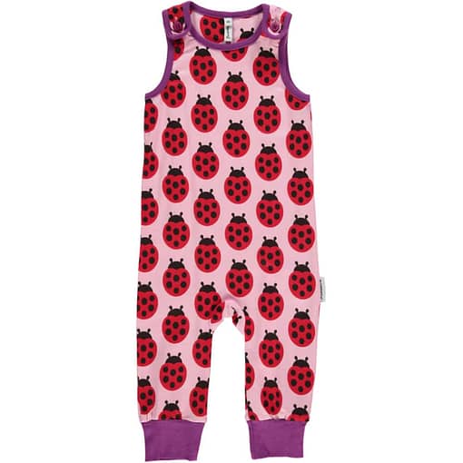 Ladybug playsuit dungarees by Maxomorra in organic cotton (18-24m)