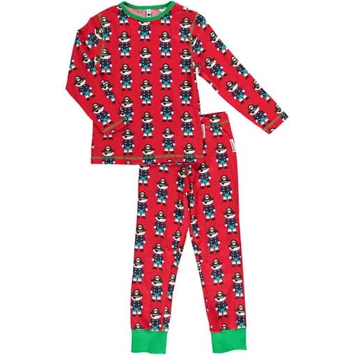 Maxomorra organic cotton pyjamas in red pirates print (18-24m)