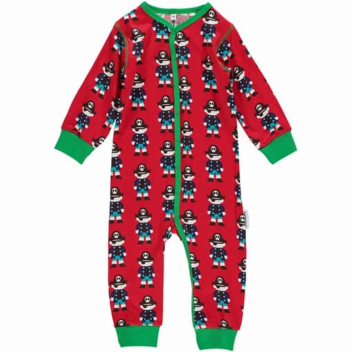 Pirate organic long sleeve poppered romper suit - Maxomorra (9-12m)
