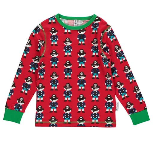 Maxomorra ~ Red pirates organic cotton long sleeve top