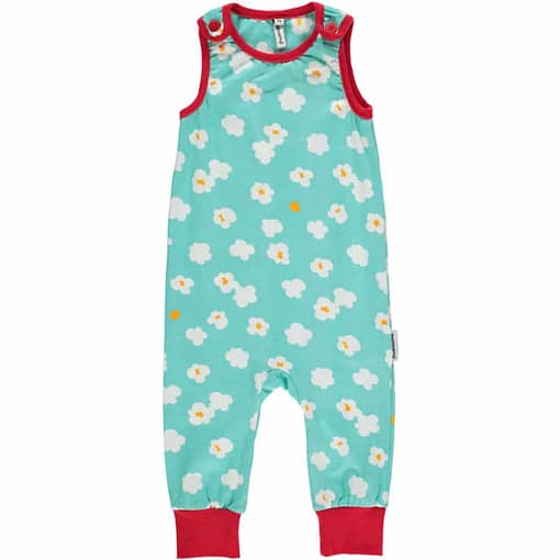 Popcorn playsuit dungarees by Maxomorra in organic cotton