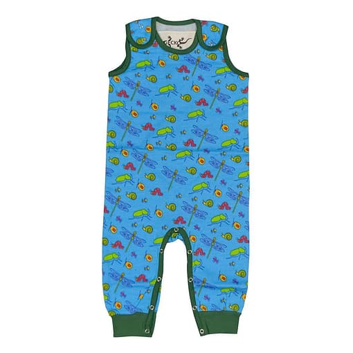Gecko organic Mini Beast Super Dooper dungarees with dragonflies (18-24m)