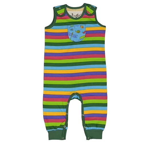 Gecko organic cotton Adventure striped Super Dooper dungarees (18-24m)