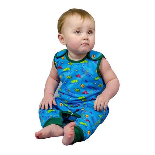 Gecko organic Mini Beast Super Dooper dungarees with dragonflies (18-24m) - Image 3