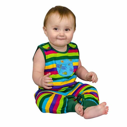 Gecko organic cotton Adventure striped Super Dooper dungarees (18-24m) - Image 3