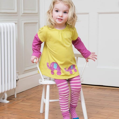 Striped foxy footless tights in organic cotton by Kite - Image 3