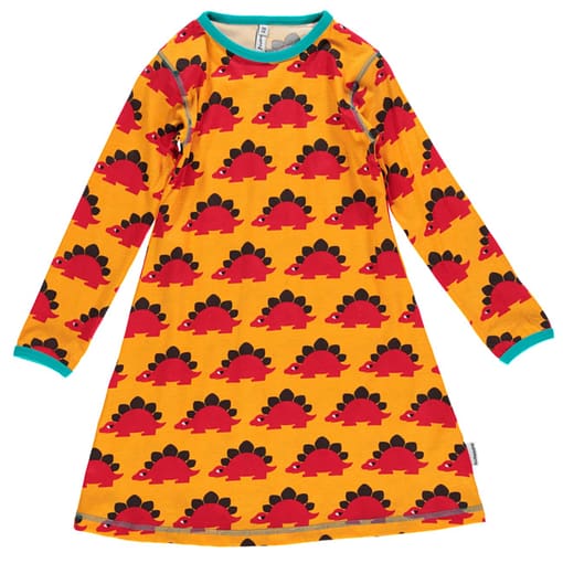 Maxomorra dinosaur print organic cotton dress