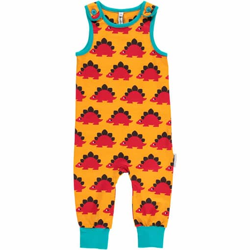 Dinosaur print playsuit dungarees by Maxomorra in organic cotton