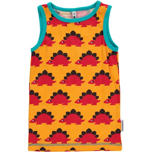 Maxomorra ~ dinosaur organic cotton sleeveless vest (18-24m)