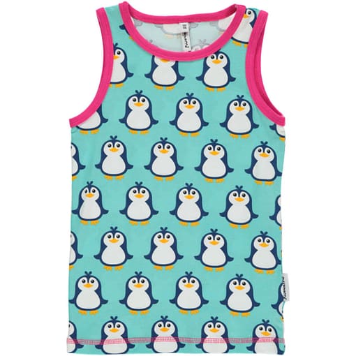 Maxomorra ~ penguin organic cotton sleeveless vest (18-24m)