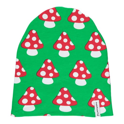 Maxomorra mushrooms print organic beanie hat