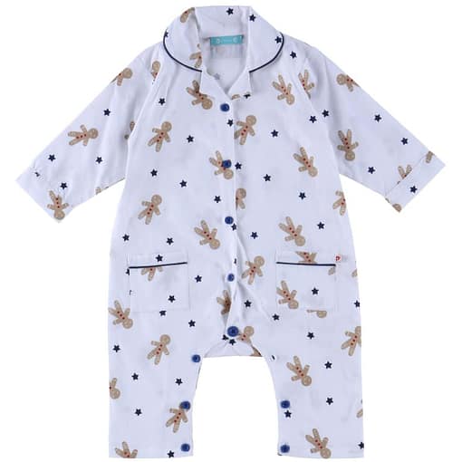 Christmas playsuit in gingerbread by Piccalilly