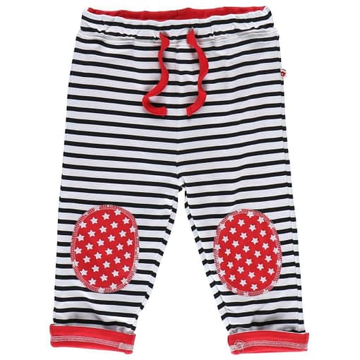 Christmas stars reversible trousers by Piccalilly in organic cotton