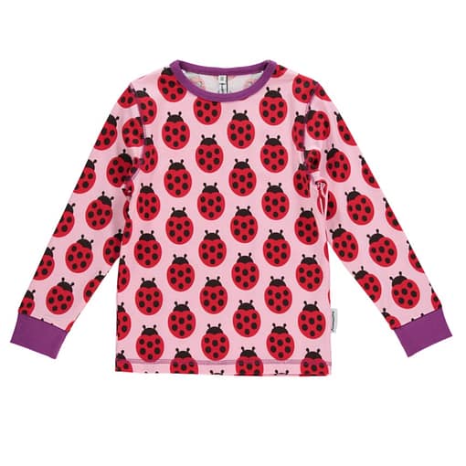 Maxomorra ~ Ladybird print organic cotton long sleeve t-shirt (10-12)