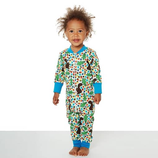 DUNS Sweden umbrellas print organic cotton zipped onesie - Image 3