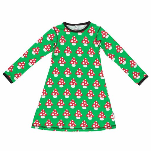 Maxomorra mushrooms long sleeve dress (Age 10-12)