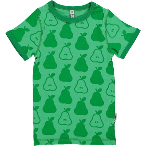 Maxomorra green pears print organic cotton short sleeve t-shirt