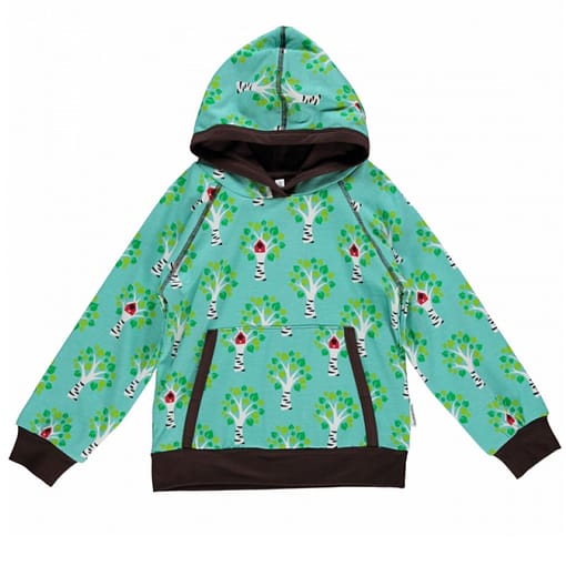 Birch tree hoody top by Maxomorra in organic cotton