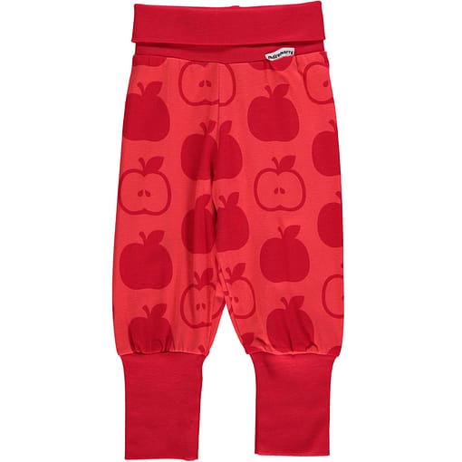 Red apple print organic cotton baggy trousers by Maxomorra (56cm 1-2 months)