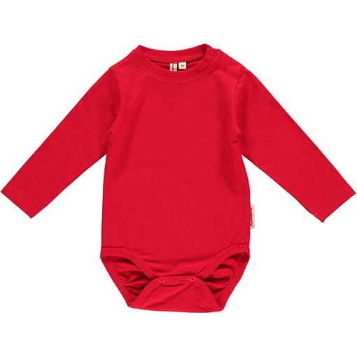 Red apple print organic cotton baggy trousers by Maxomorra (56cm 1-2 months) - Image 3