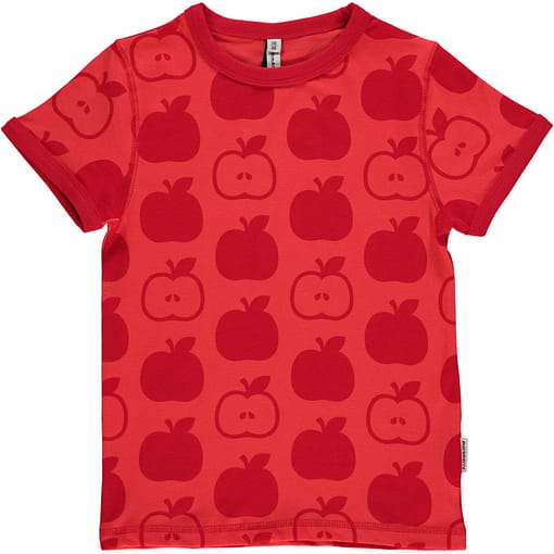 Maxomorra red apple print organic cotton short sleeve t-shirt (Age 8-10)