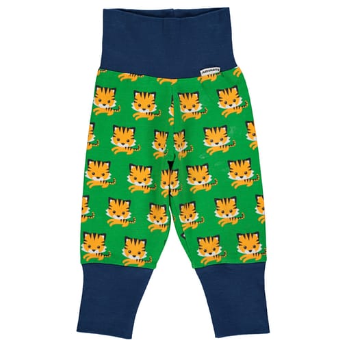 Tiger print organic cotton baggy trousers by Maxomorra (1 month)