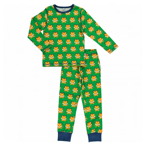 Maxomorra organic cotton pyjamas in green tiger print (18-24 months)