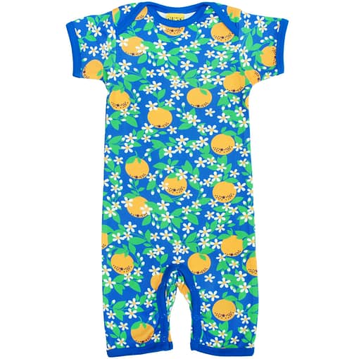DUNS Sweden oranges print organic cotton summer romper suit (9-12 months)