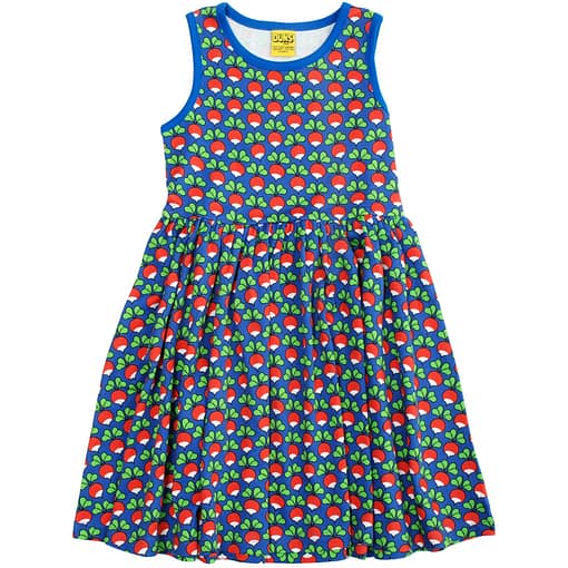 DUNS Sweden dark blue radish organic sleeveless twirly dress (152cm 11-12 years)