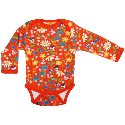 DUNS Sweden midsummer flowers organic cotton long sleeve bodysuit (74cm 6-9 months)
