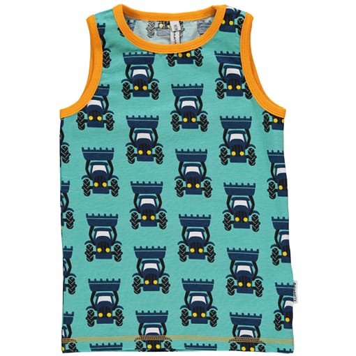 Maxomorra ~ tractor organic cotton sleeveless vest (146-152 cm 10-12 years)